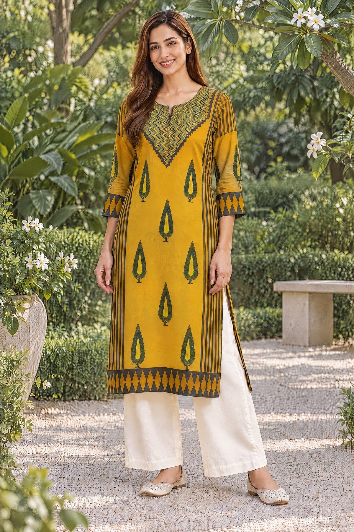 Amber Veda Ajrakh Modal Kurta