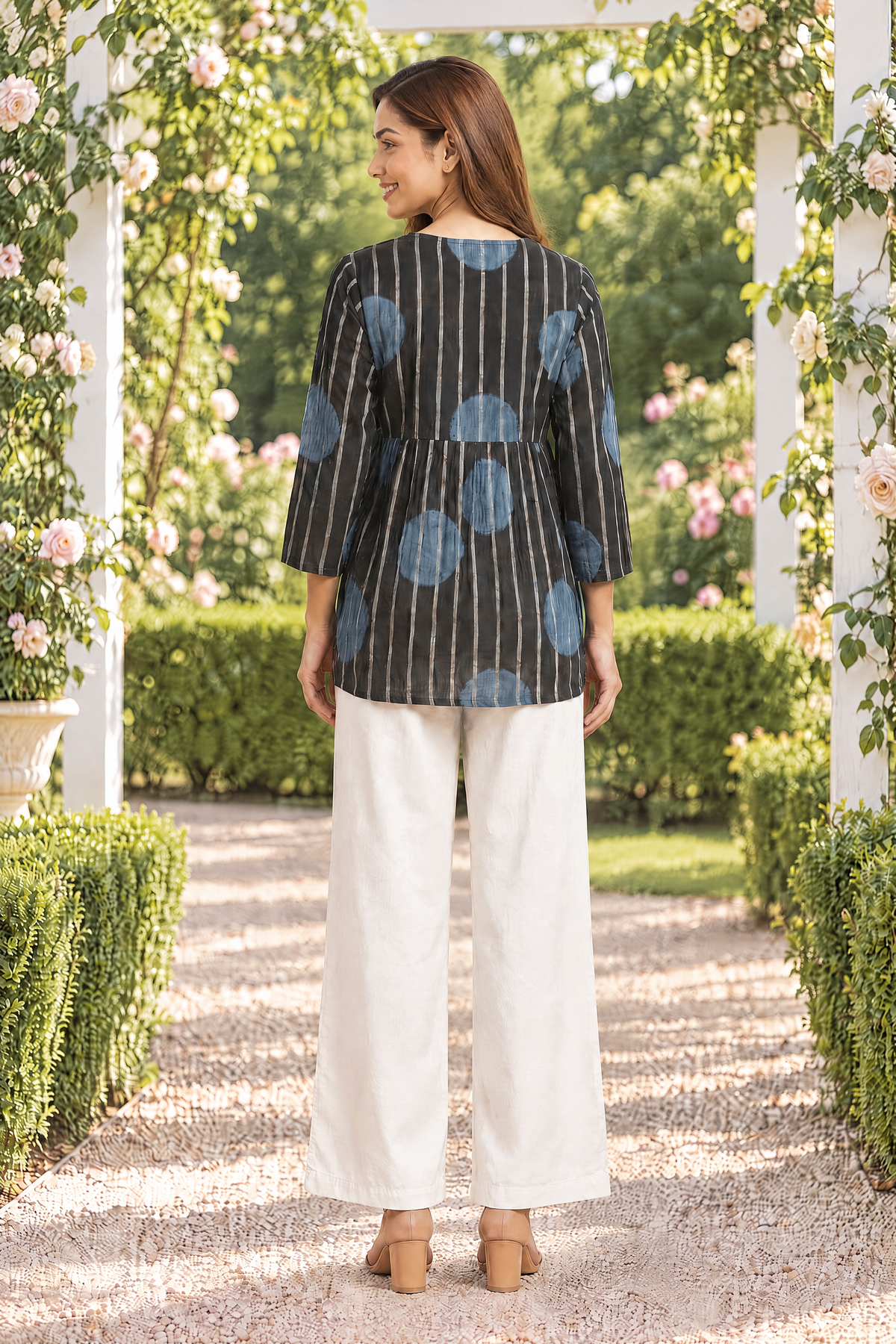Midnight Indigo Ajrakh Dobby Top