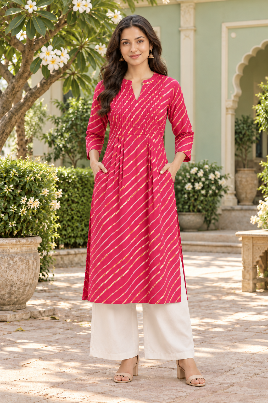 Gulnaar Leheriya Grace Pintuck Cotton Kurta