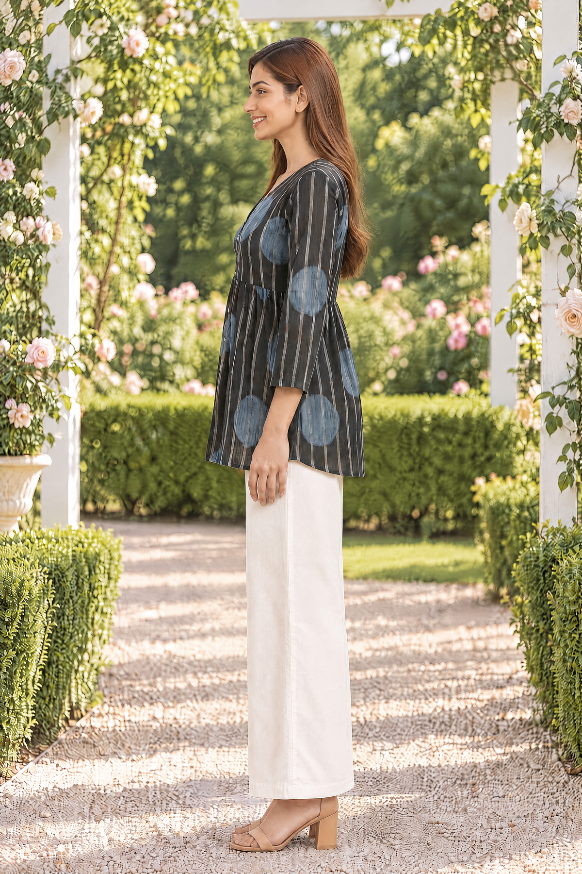 Midnight Indigo Ajrakh Dobby Top