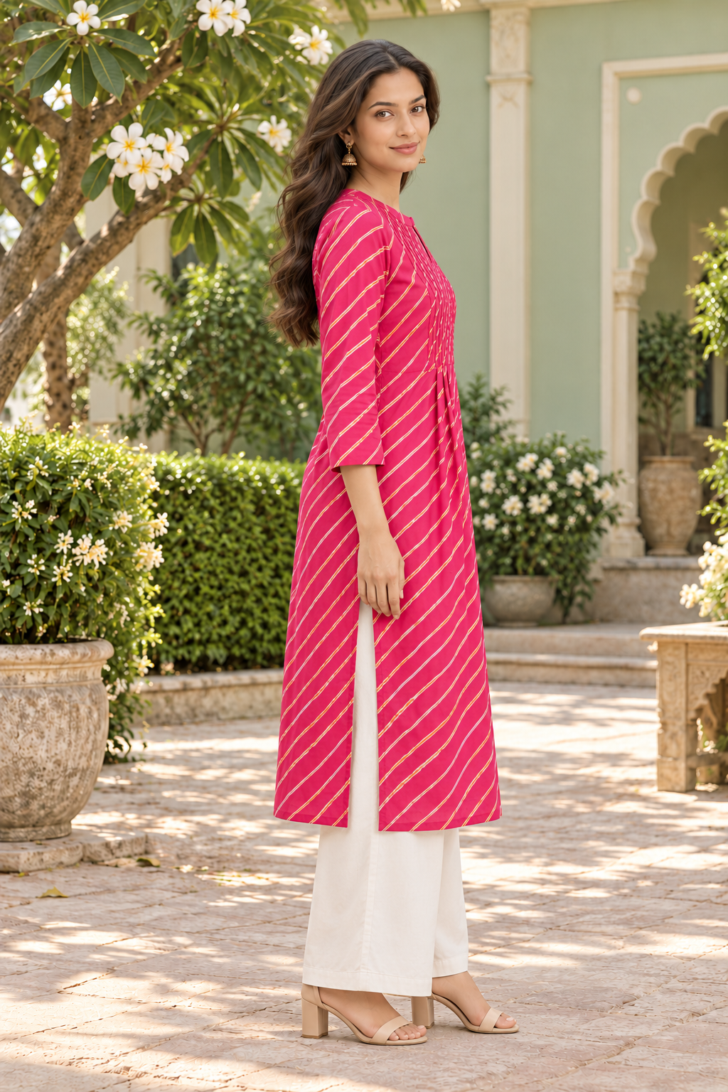 Gulnaar Leheriya Grace Pintuck Cotton Kurta