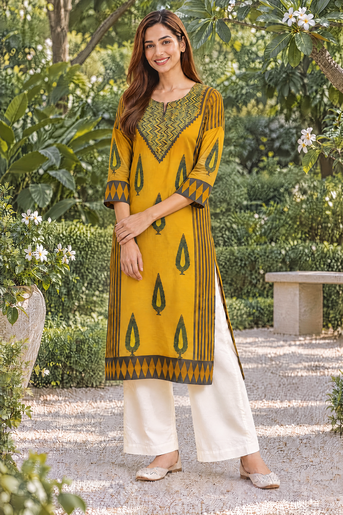 Amber Veda Ajrakh Modal Kurta