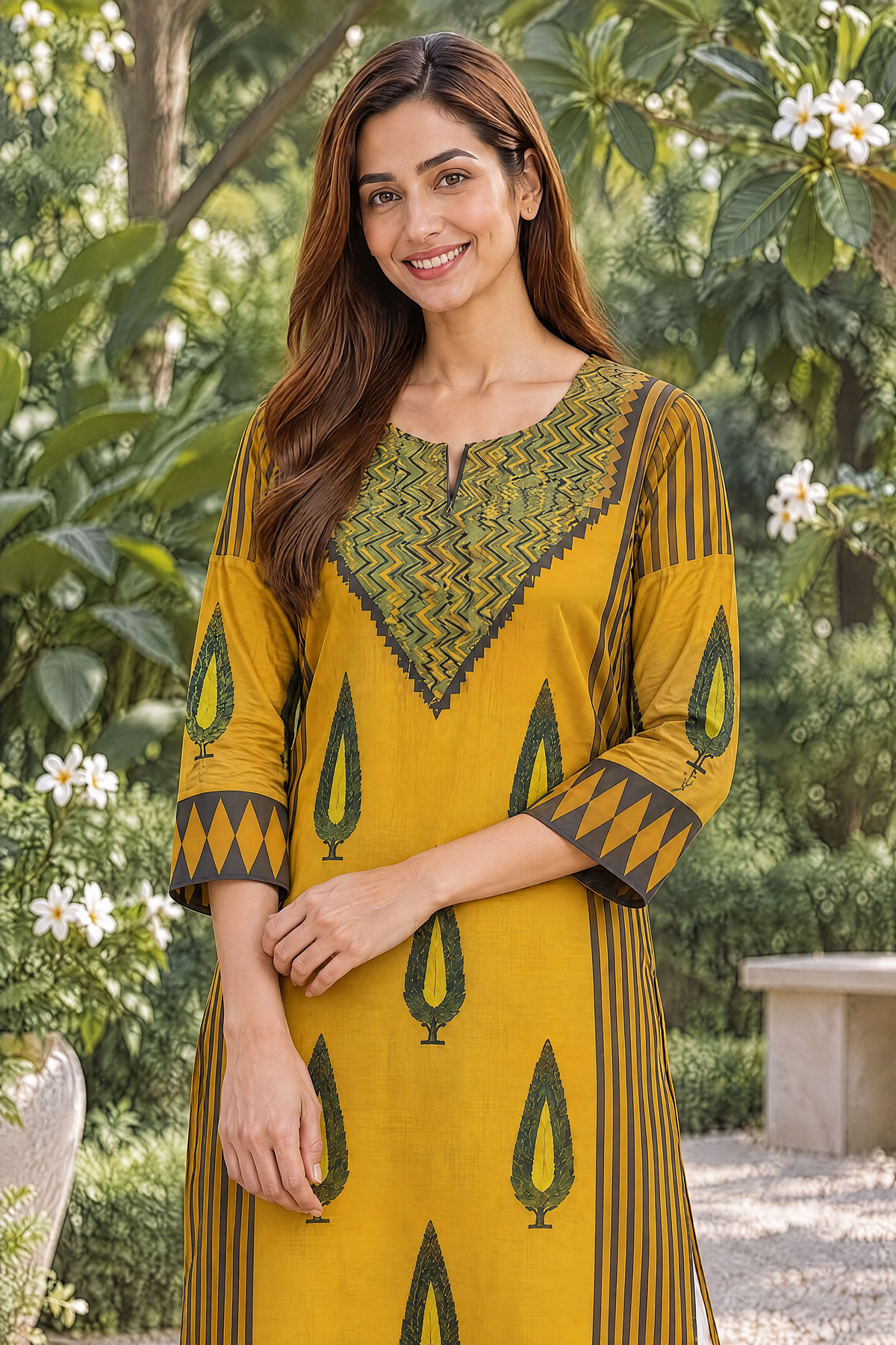 Amber Veda Ajrakh Modal Kurta