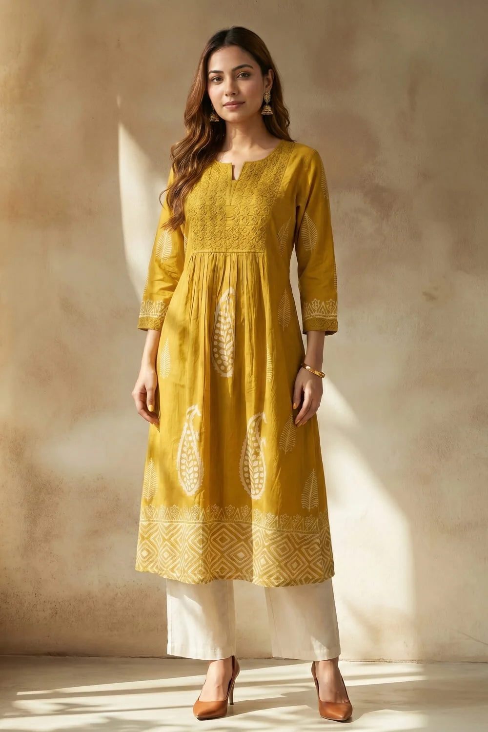 Sunlit Bloom Embroidered Kurta