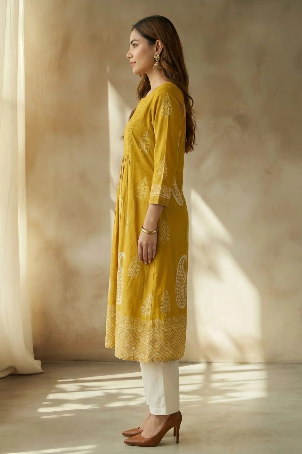 Sunlit Bloom Embroidered Kurta