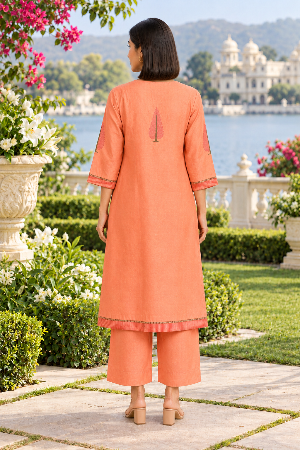 Gulnaar Chanderi Handcrafted Kurta Set