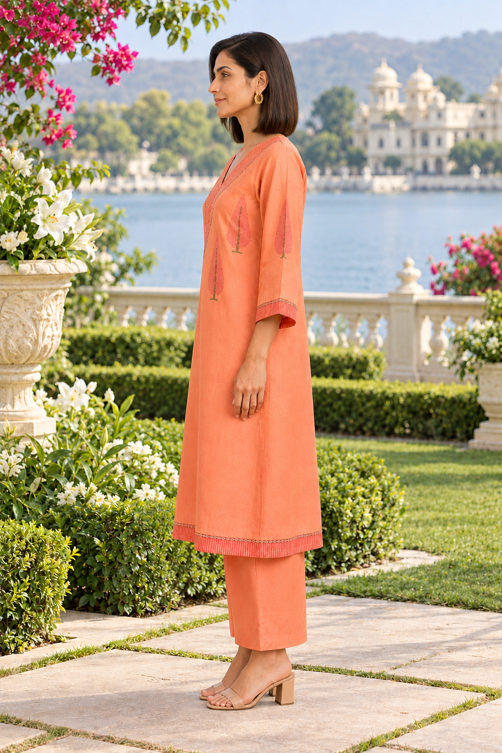 Gulnaar Chanderi Handcrafted Kurta Set