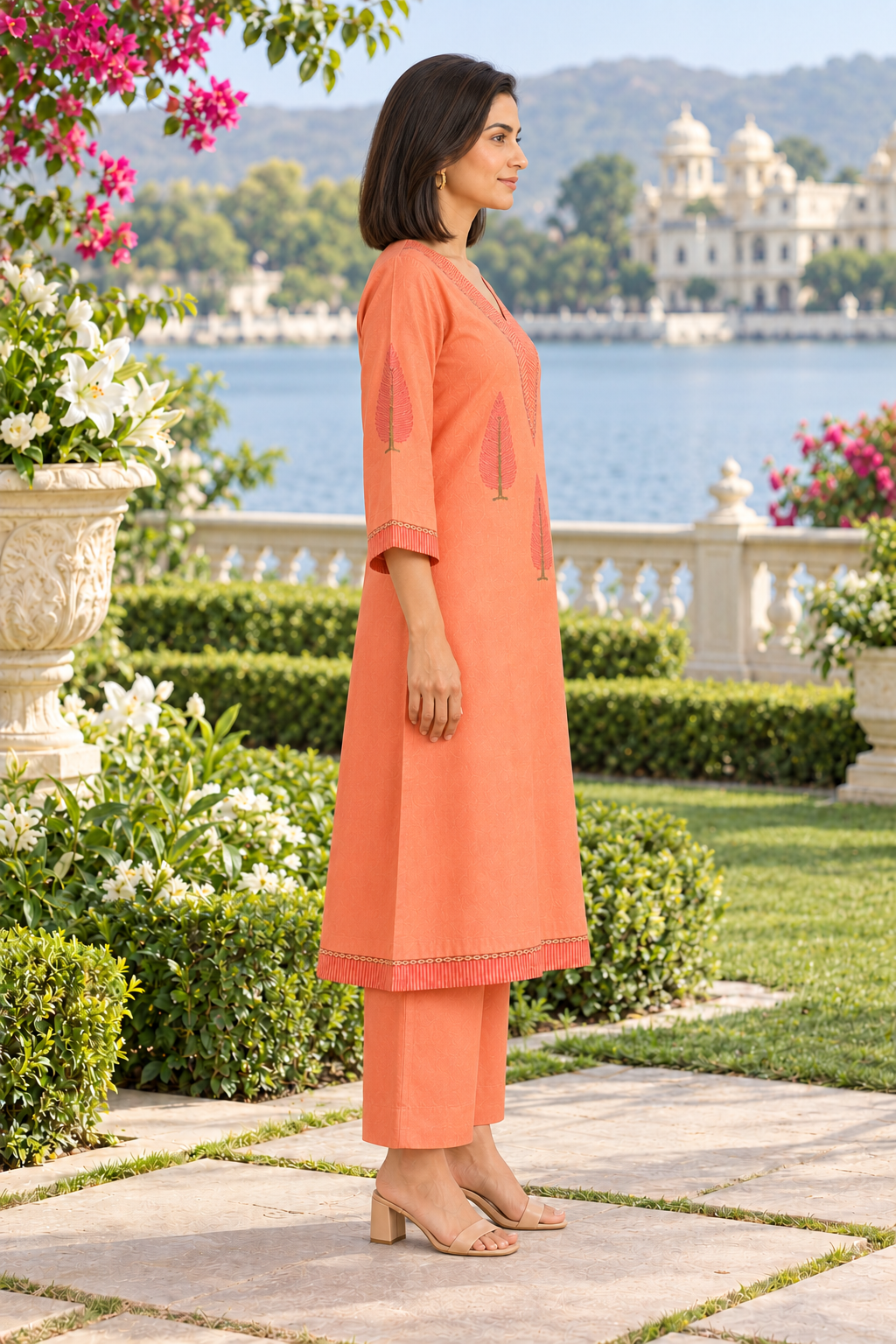 Gulnaar Chanderi Handcrafted Kurta Set
