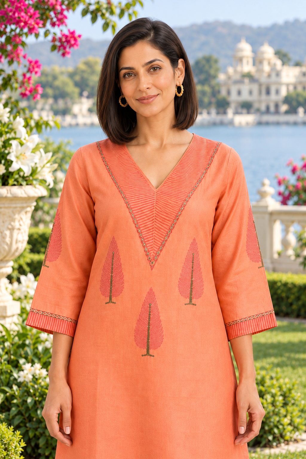 Gulnaar Chanderi Handcrafted Kurta Set