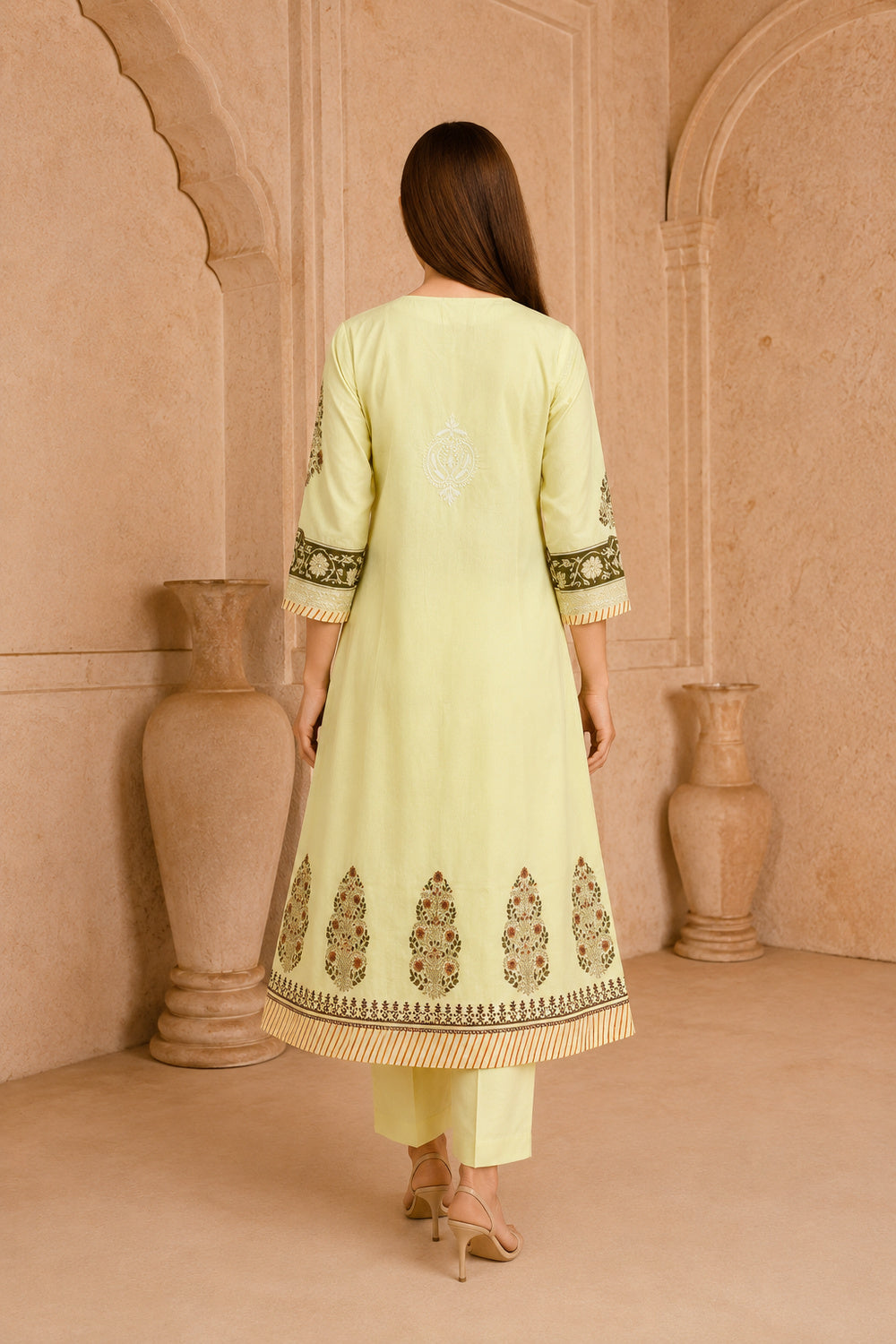 Aarini Lemon Chikankari 3-Piece Set