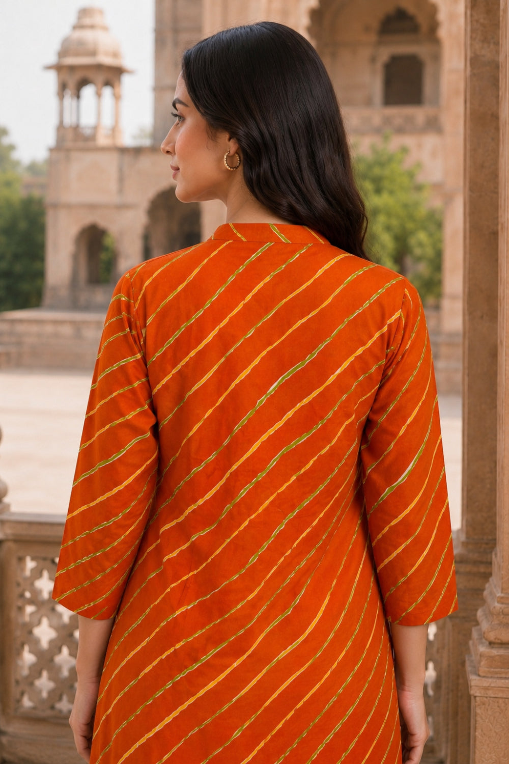 Kesari Leheriya Grace Pintuck Cotton Kurta