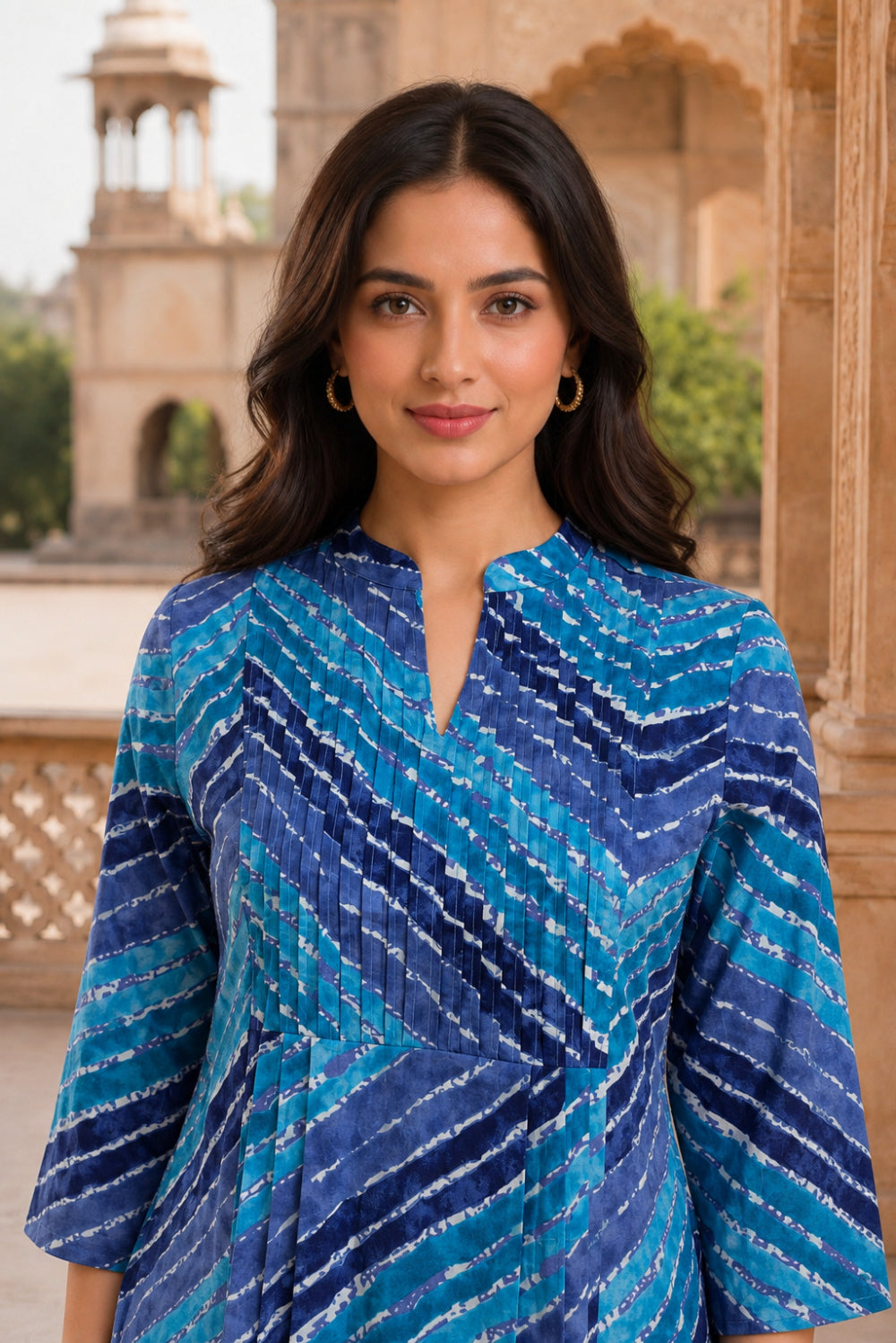 Aasma Leheriya Grace Pintuck Cotton Kurta
