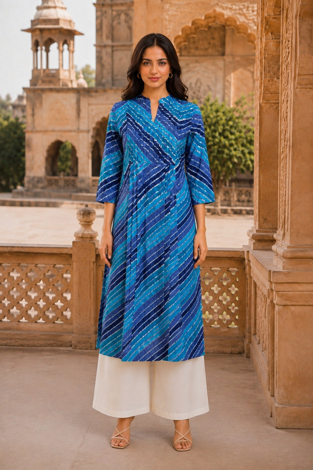 Aasma Leheriya Grace Pintuck Cotton Kurta