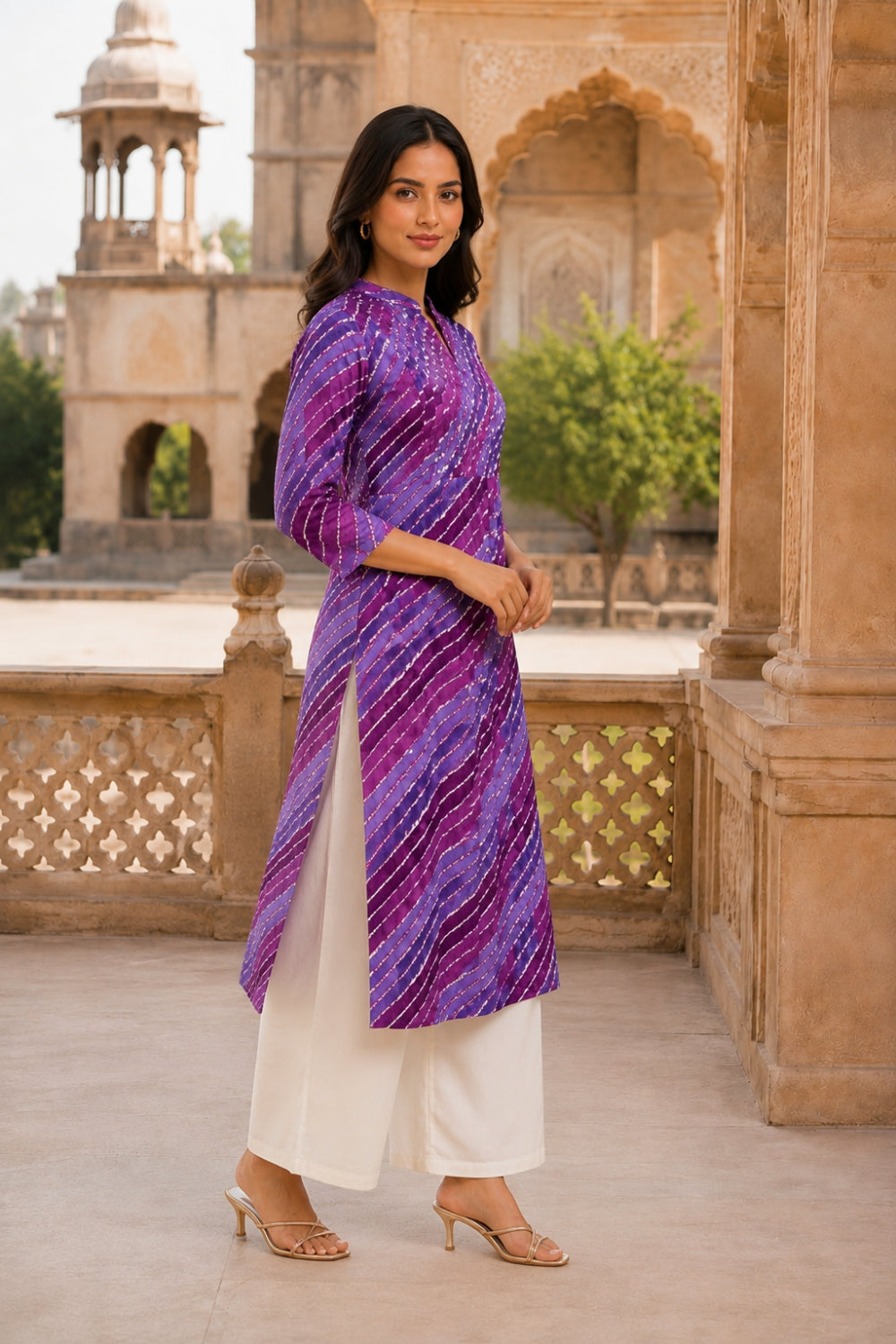 Amethyst Leheriya Grace Pintuck Cotton Kurta