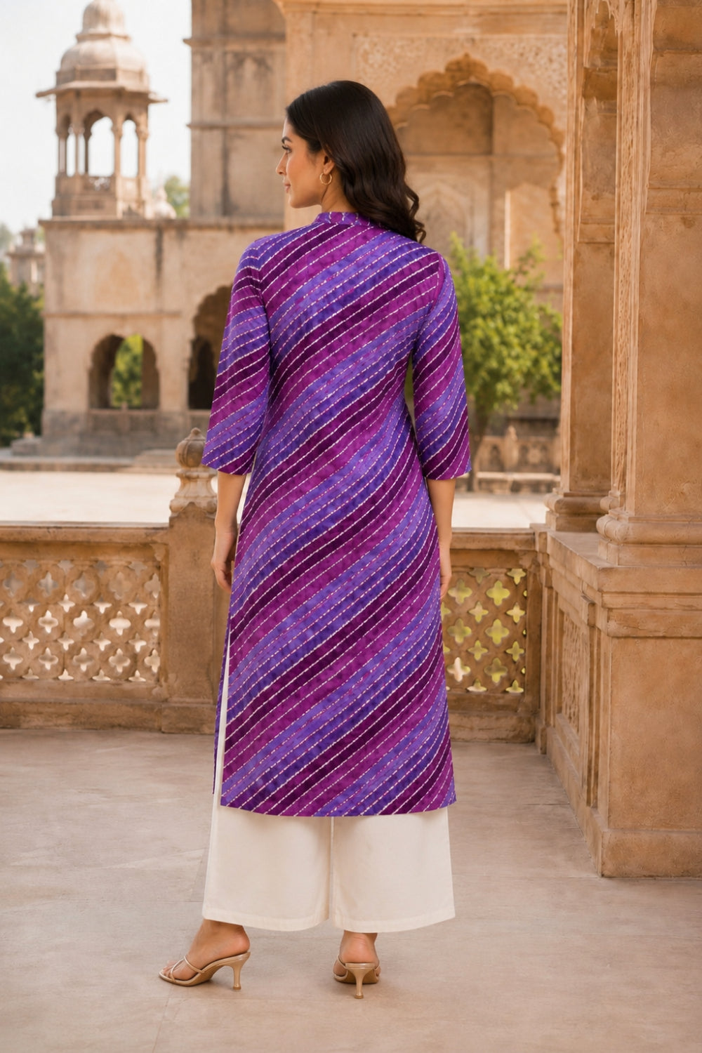 Amethyst Leheriya Grace Pintuck Cotton Kurta