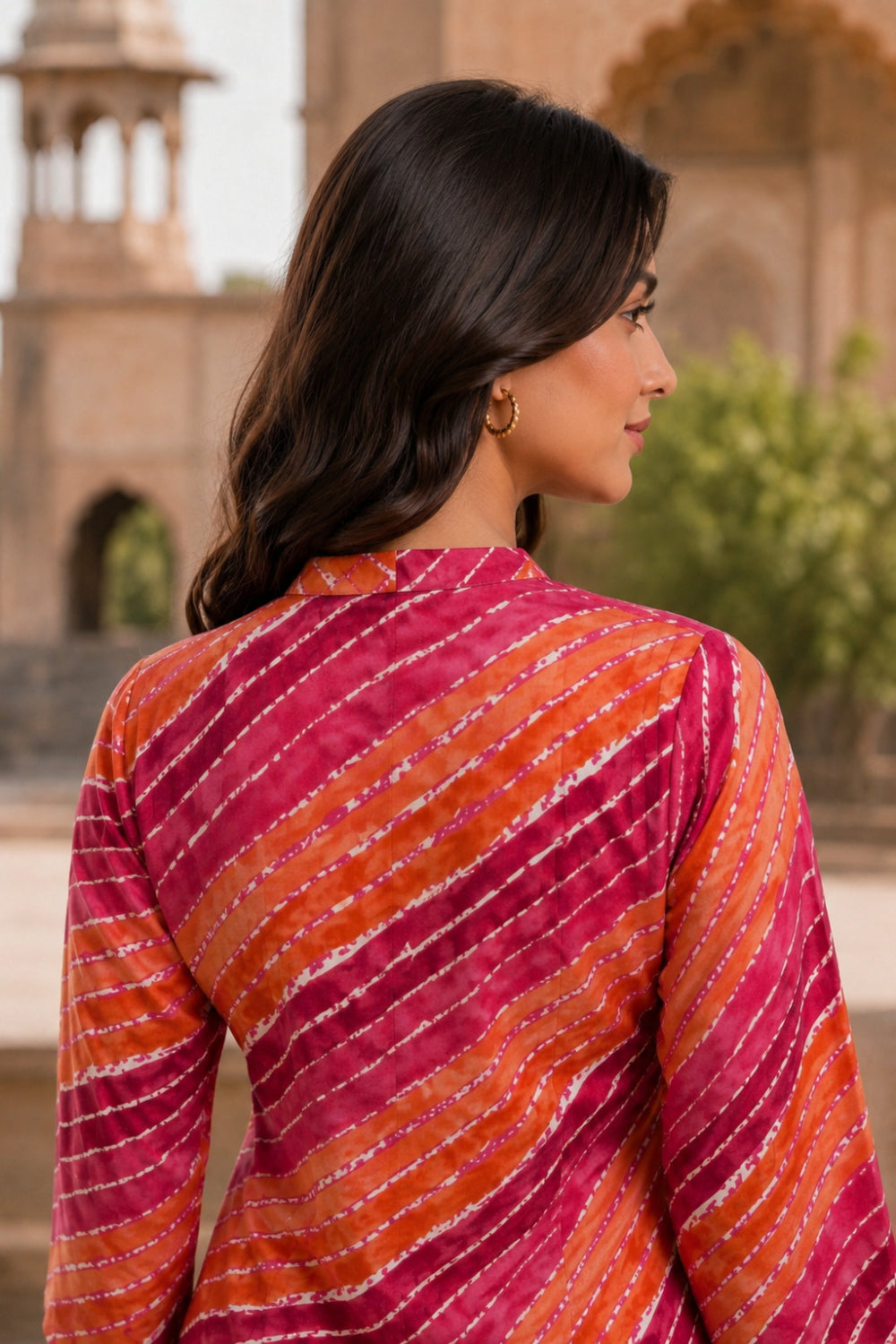Gulmohar Leheriya Grace Pintuck Cotton Kurta