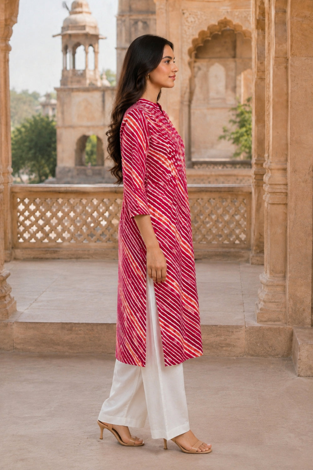 Noor Leheriya Grace Pintuck Cotton Kurta