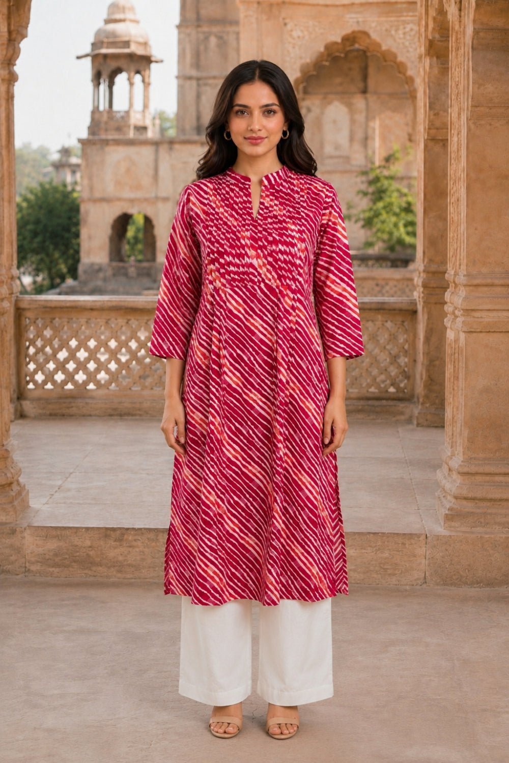 Noor Leheriya Grace Pintuck Cotton Kurta