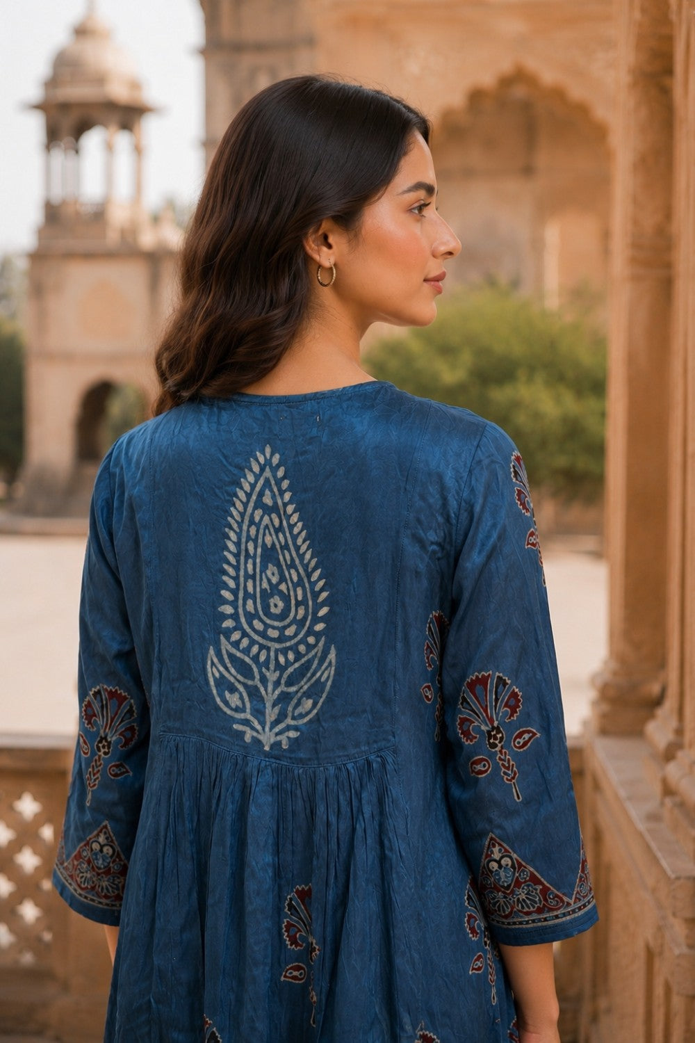 Neelara Ajrakh Embroidered Kurta