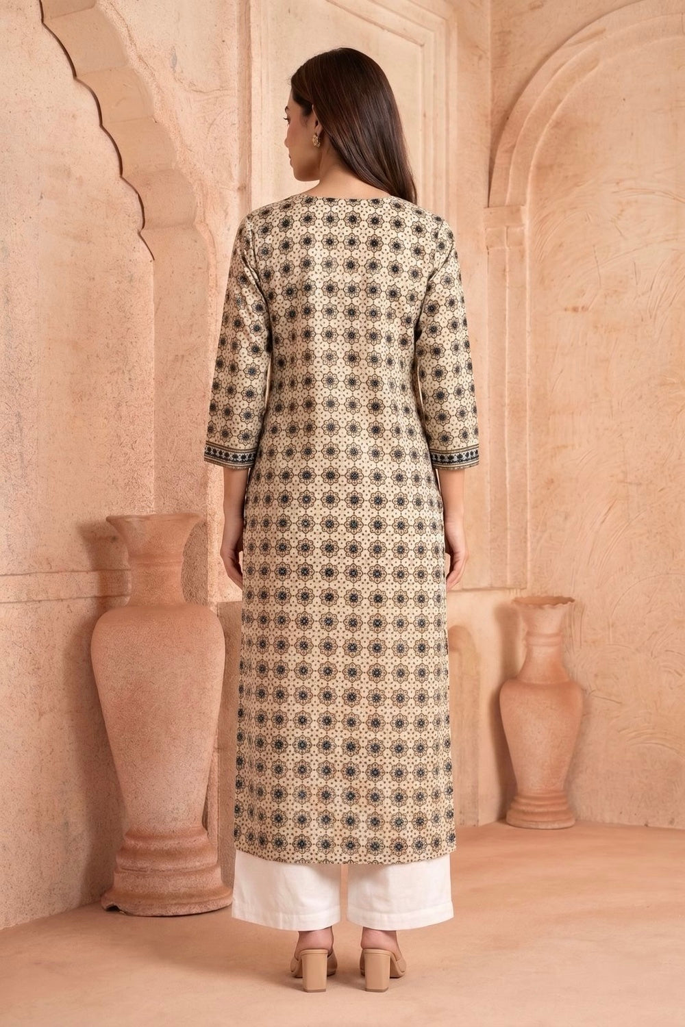Mehrun Cotton Dobby Hand Ajrakh Kurta