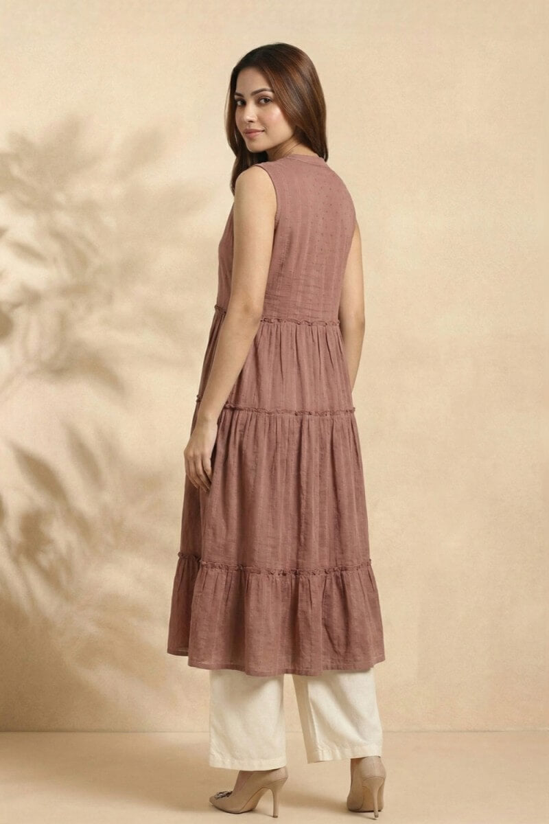 Cocoa Grace Hand Chikankari Cotton Dobby Kurta