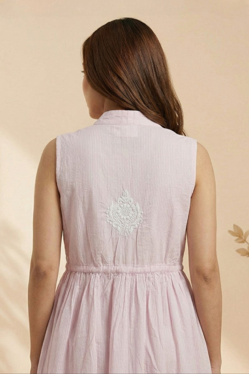 Blush Whisper Chikankari Cotton Dobby Kurta