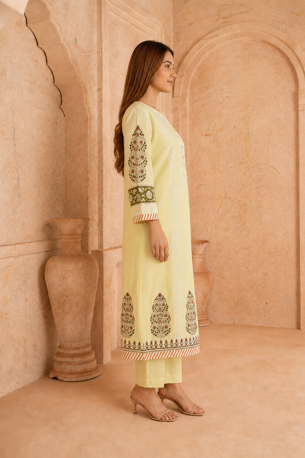 Aarini Lemon Chikankari 3-Piece Set