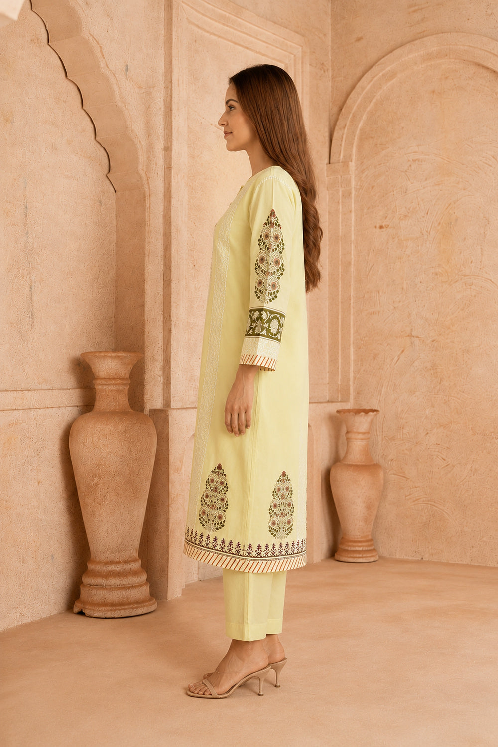 Aarini Lemon Chikankari 3-Piece Set