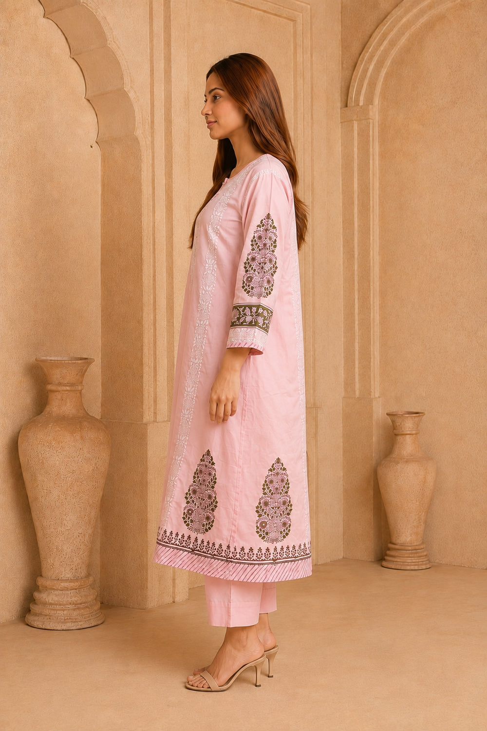 Inaya Blush Chikankari 3-Piece Set