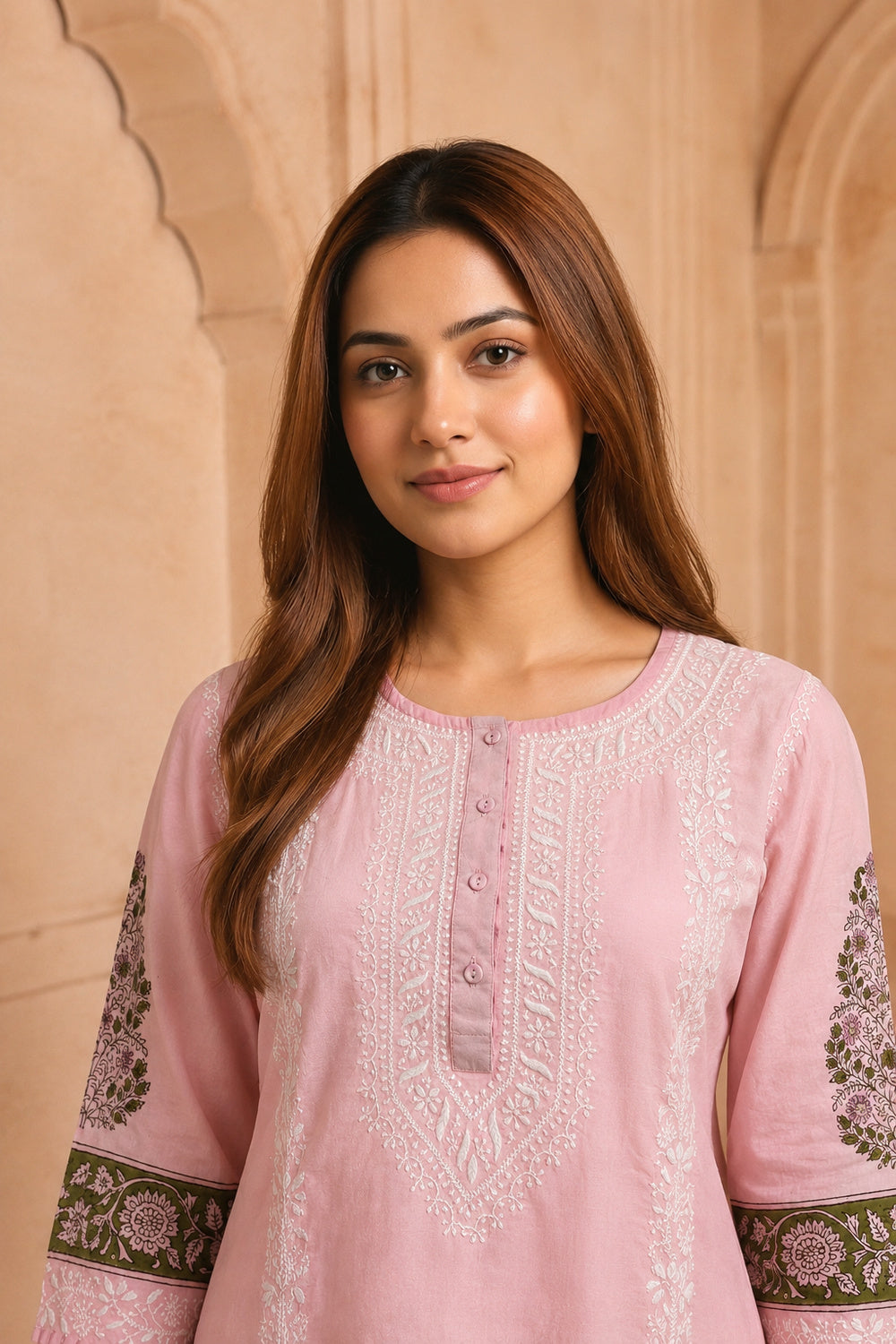 Inaya Blush Chikankari 3-Piece Set
