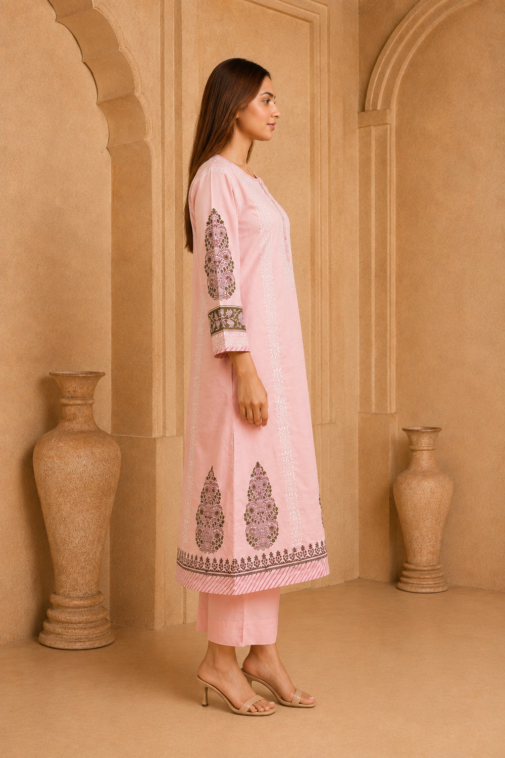 Inaya Blush Chikankari 3-Piece Set