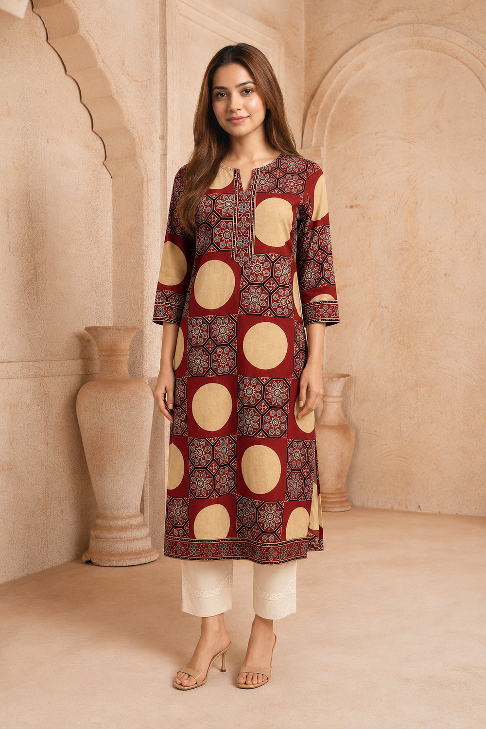 Aariz Ajrakh Cotton Kurta