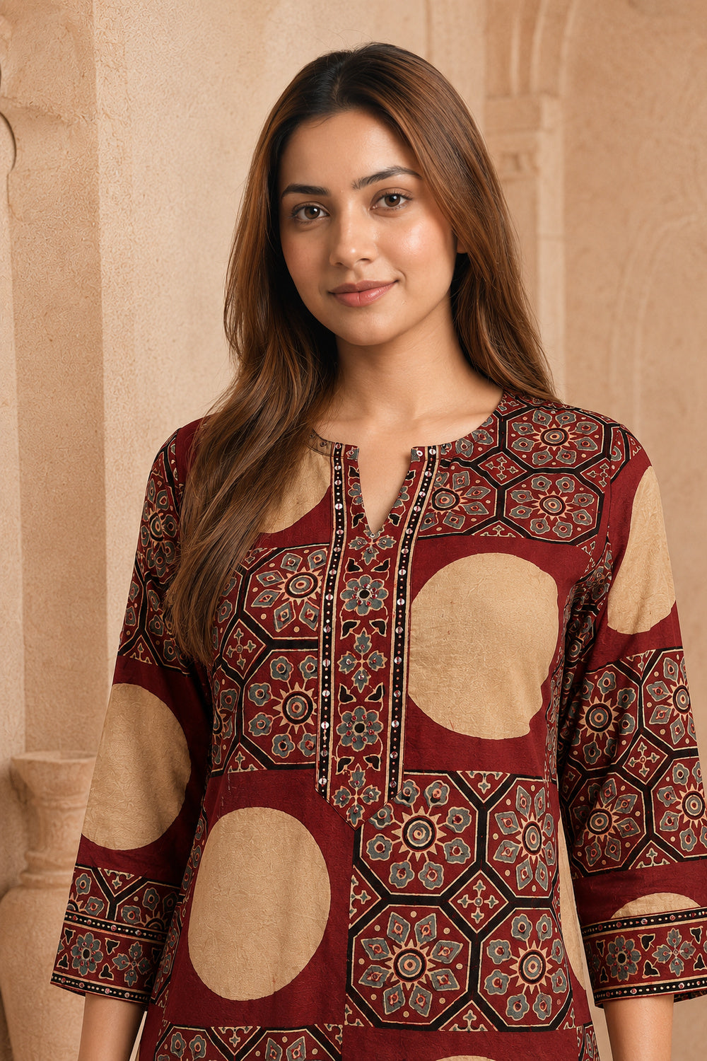 Aariz Ajrakh Cotton Kurta