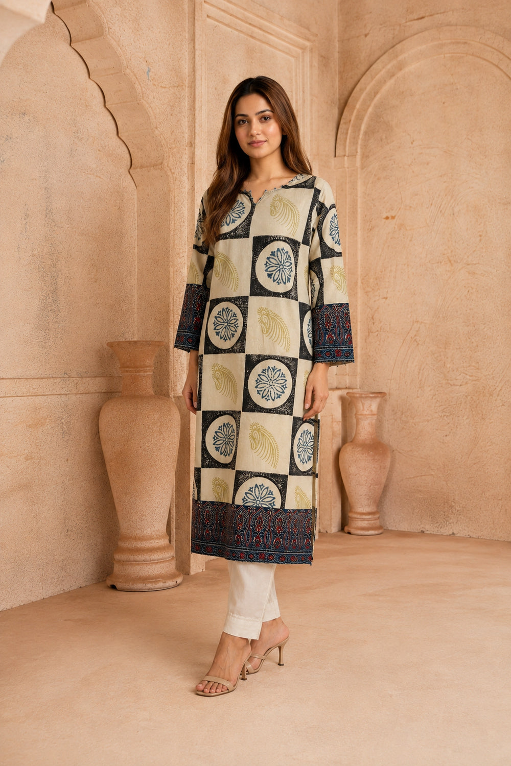 Ruhan Hand Ajrakh Cotton Kurta
