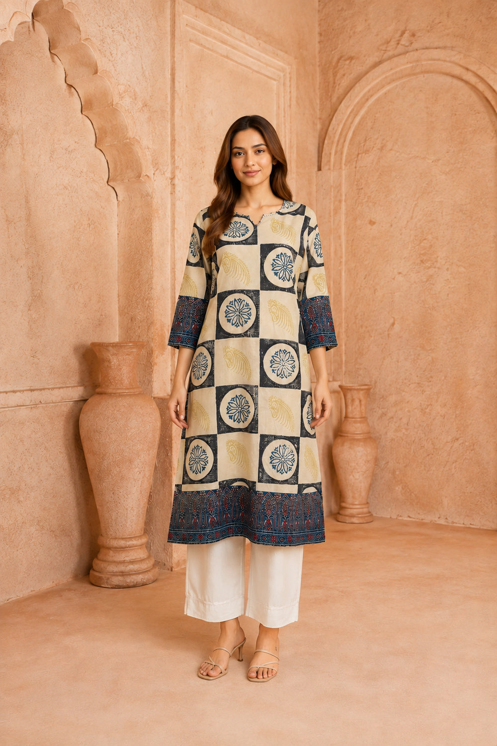 Ruhan Hand Ajrakh Cotton Kurta