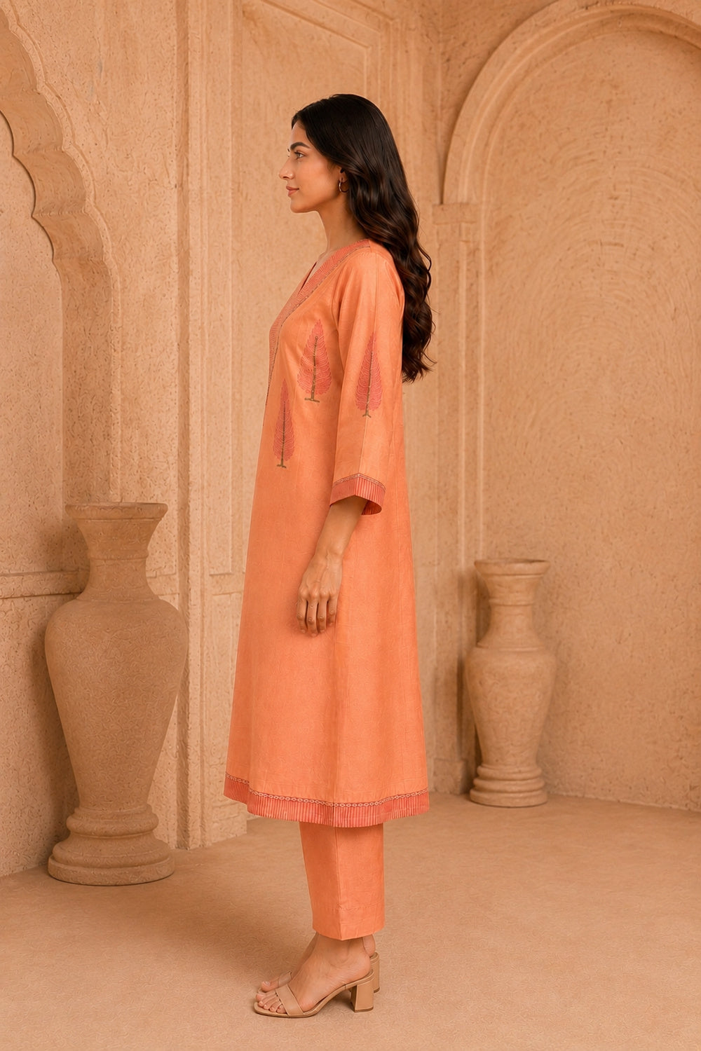 Gulnaar Chanderi Handcrafted Kurta Set