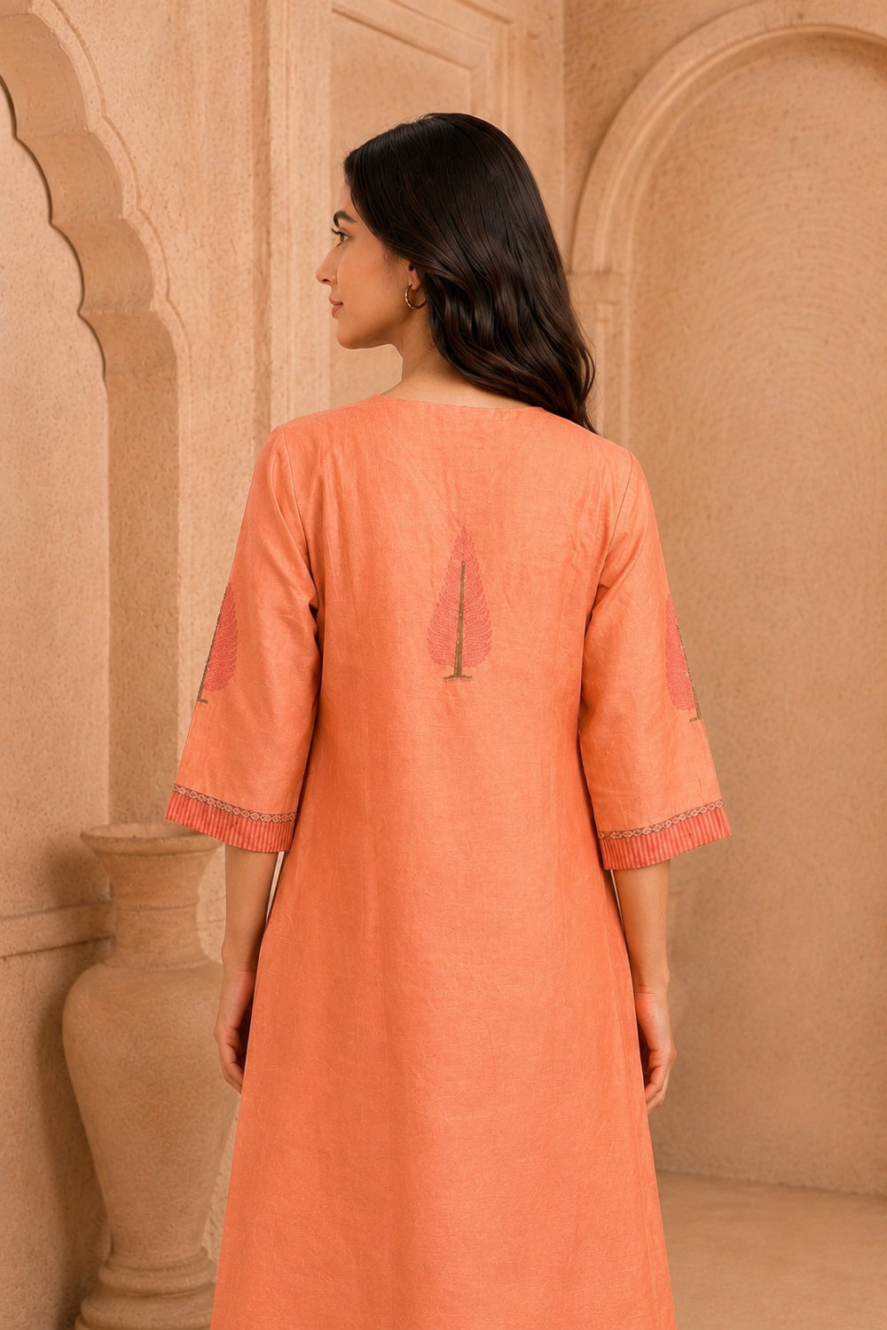 Gulnaar Chanderi Handcrafted Kurta Set