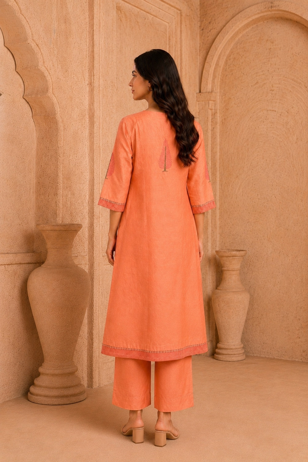 Gulnaar Chanderi Handcrafted Kurta Set