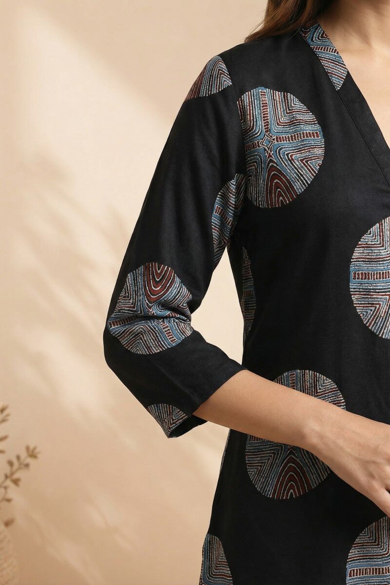 Noir Eclipse Ajrakh Modal Top