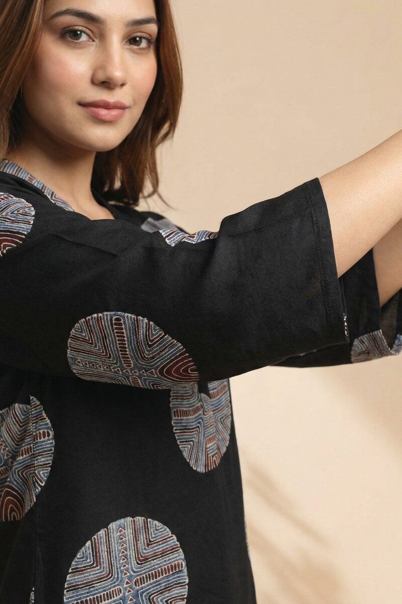 Noir Eclipse Ajrakh Modal Top