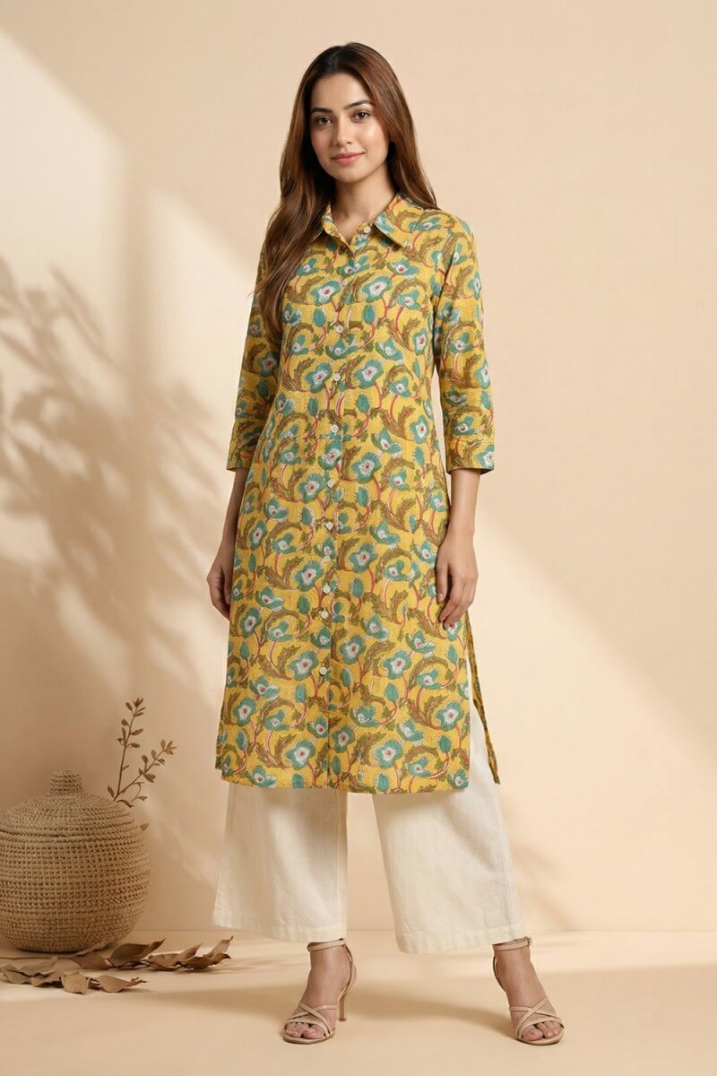 Ivory Noir Handblock Cotton Kurta