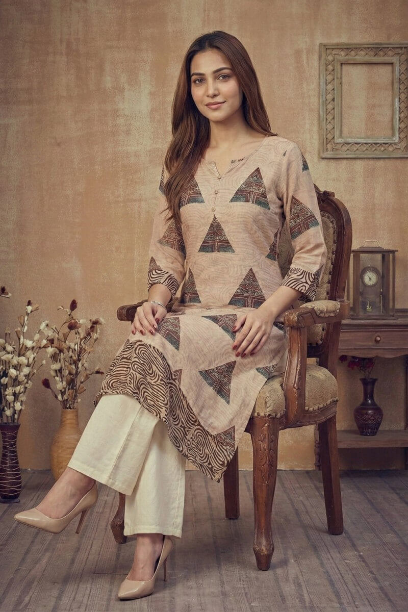 Desert Geometry Ajrakh Mulmul Dress