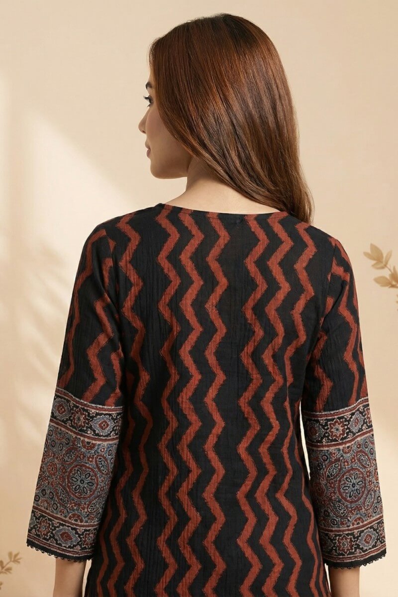 Midnight Ajrakh Rhythm Kurta