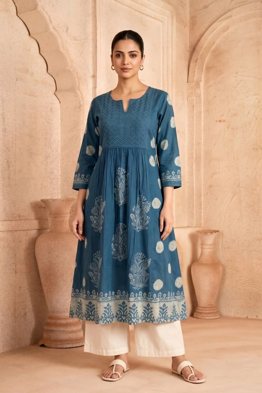 Indigo Aster Embroidered Kurta