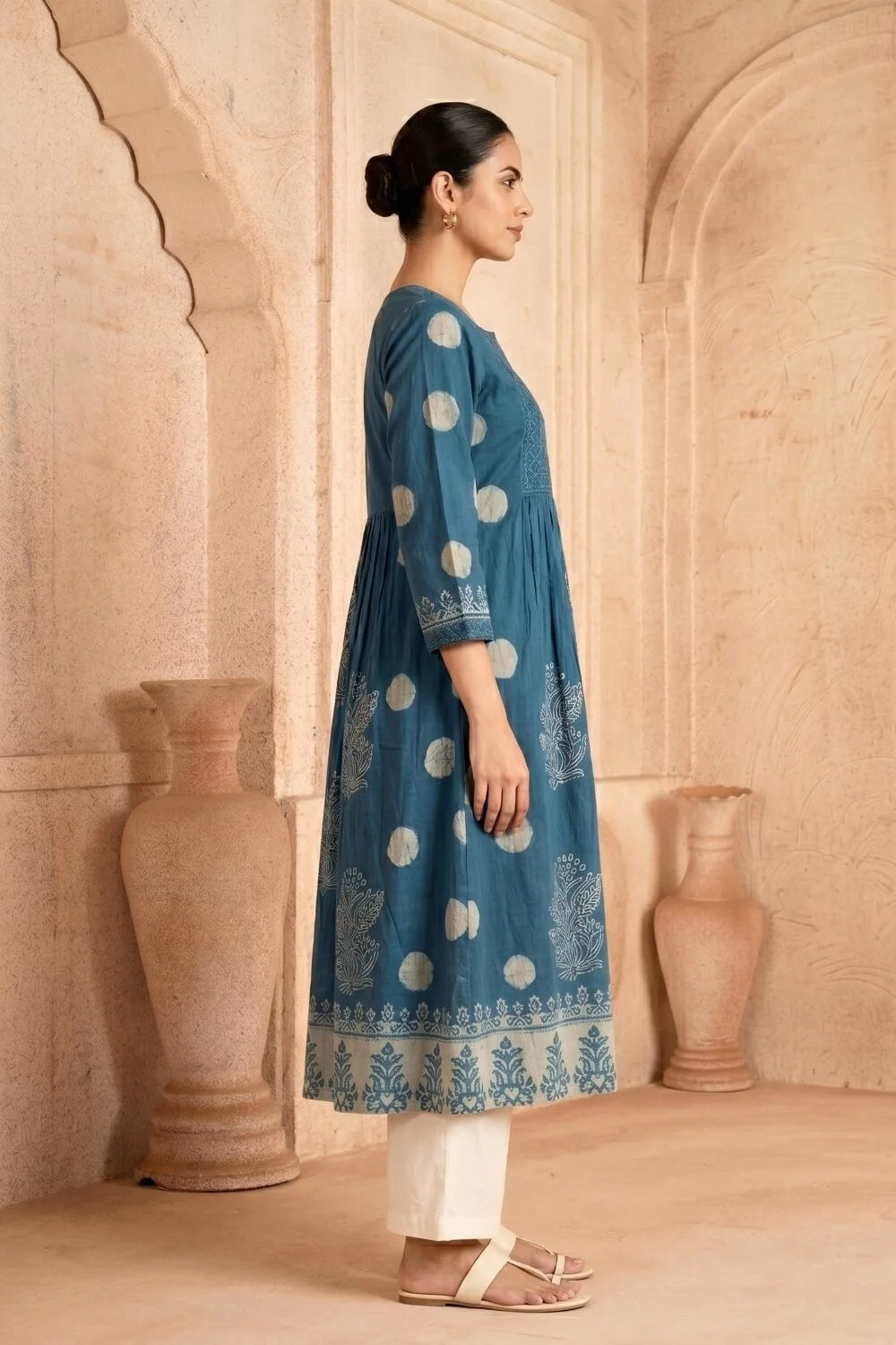 Indigo Aster Embroidered Kurta