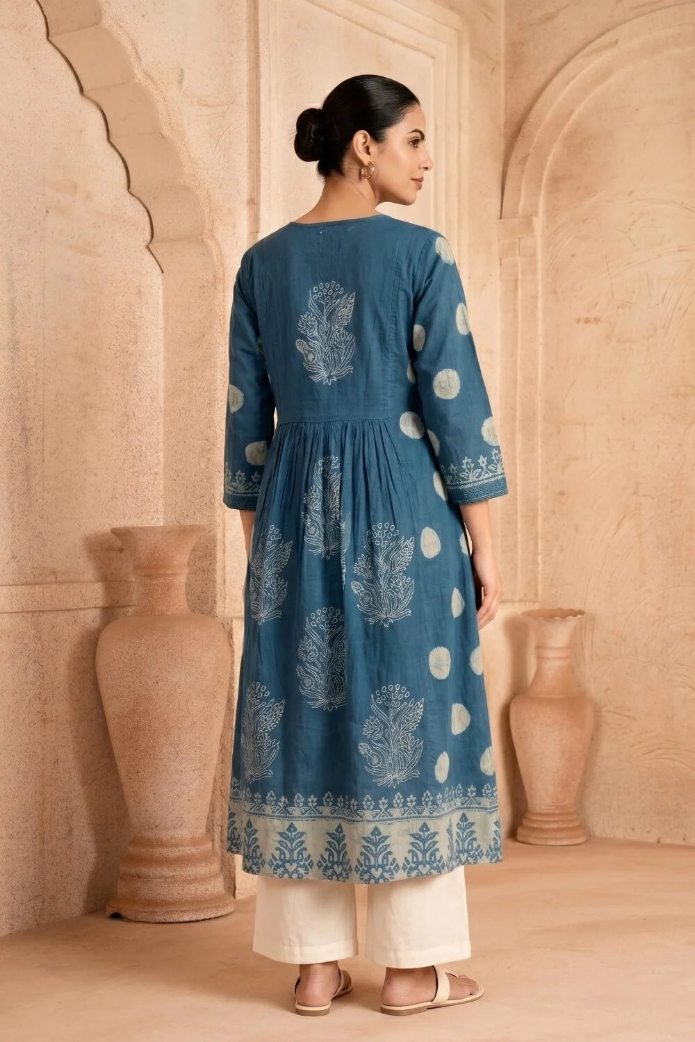 Indigo Aster Embroidered Kurta