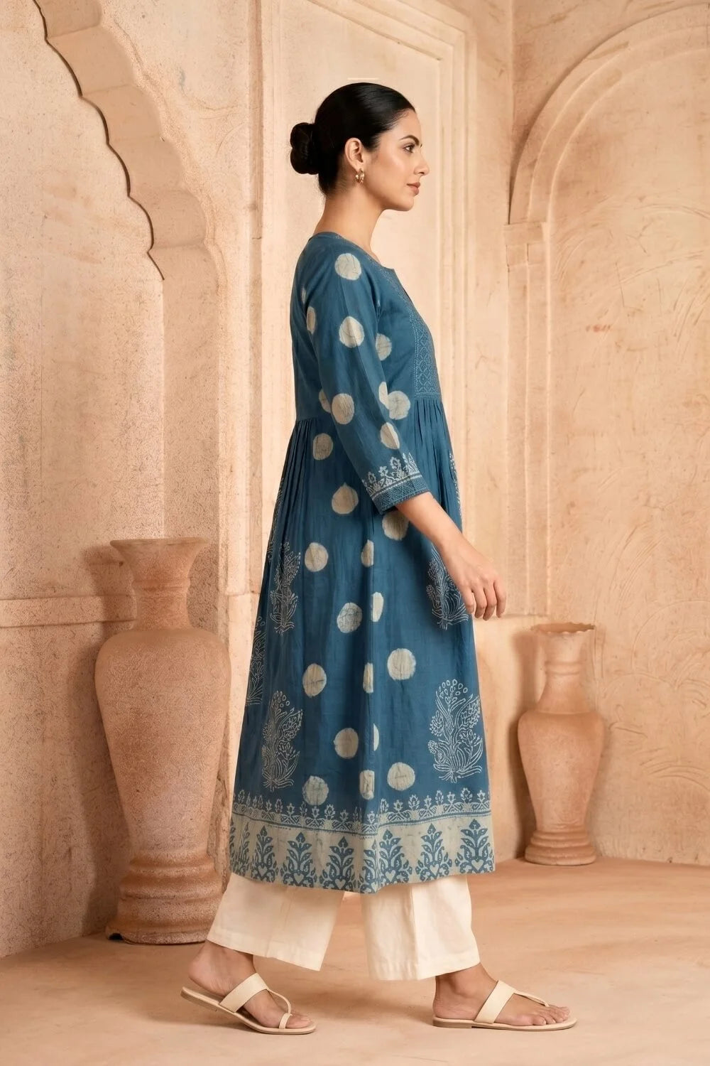 Indigo Aster Embroidered Kurta