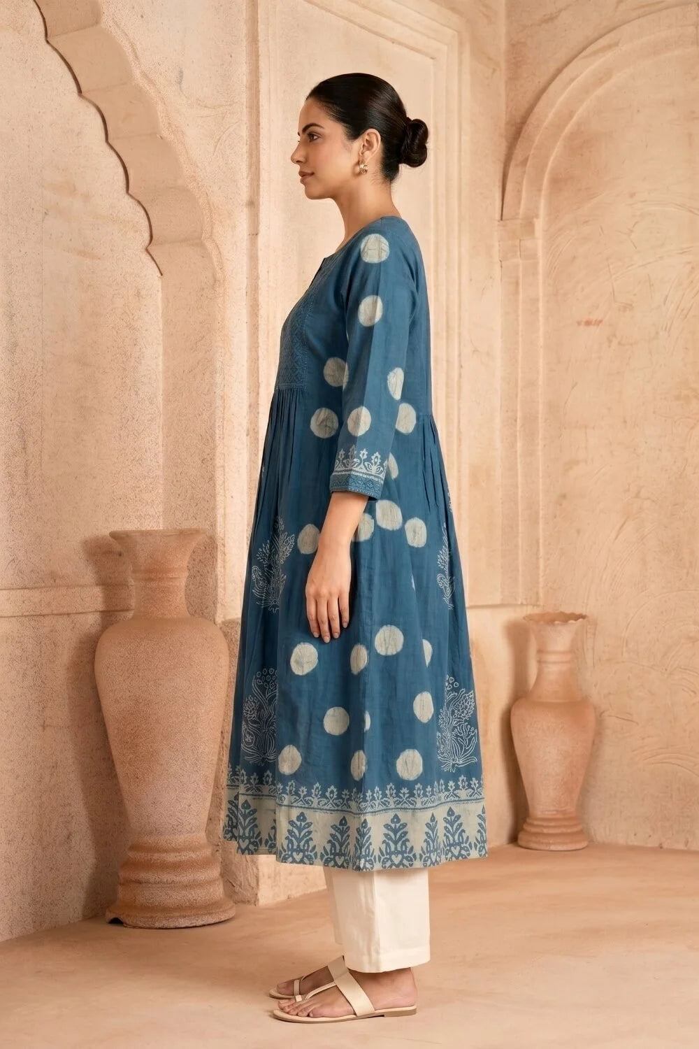 Indigo Aster Embroidered Kurta
