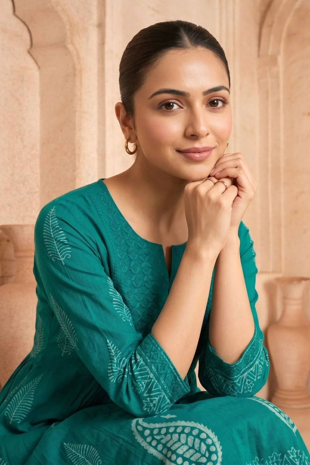 Emerald Veda Embroidered Kurta