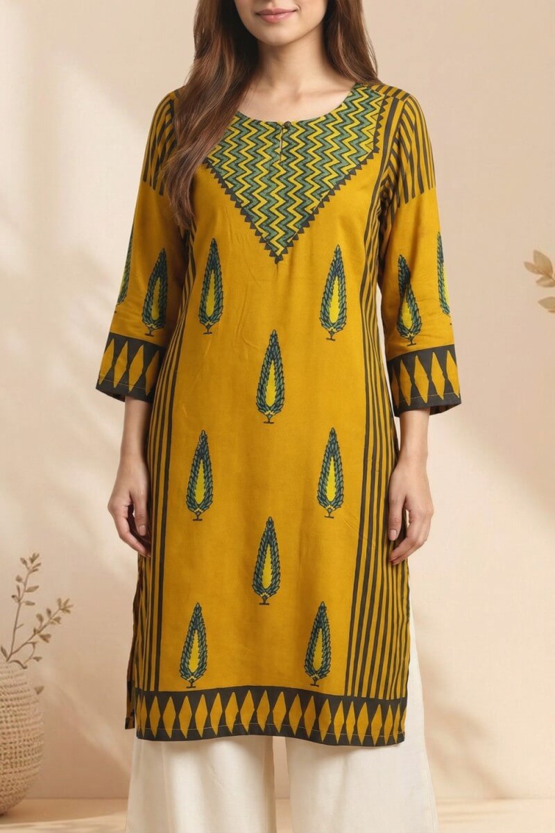 Amber Veda Ajrakh Modal Kurta